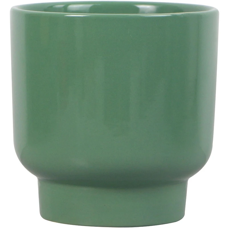 Mainstays 6in Petra Small Ceramic Green Planter, Stylish pot for small plants