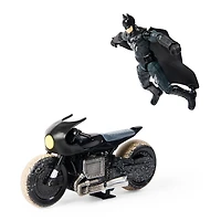DC Comics, Batman Batcycle Pack, Exclusive 4” Batman Figure, Batcycle Vehicle, 3 Accessories, The Batman Movie Collectible, Kids Toys for Boys and Girls Ages 4 and up