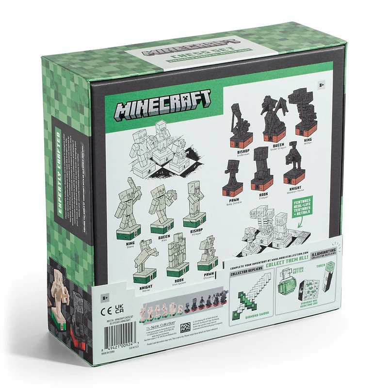 The Noble Collection Minecraft Jeu D'Échecs – Overworld Heroes contre Hostile Mobs