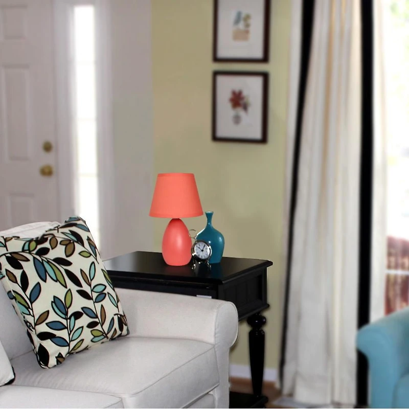Simple Designs Mini Egg Oval Ceramic Table Lamp