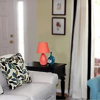 Simple Designs Mini Egg Oval Ceramic Table Lamp
