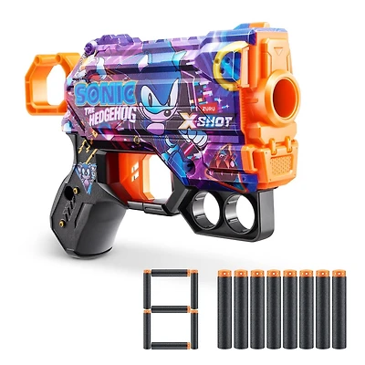 Le pistolet Menace XSHOT Skins - Décoration Sonic le Hérisson (SUPER SPEED)