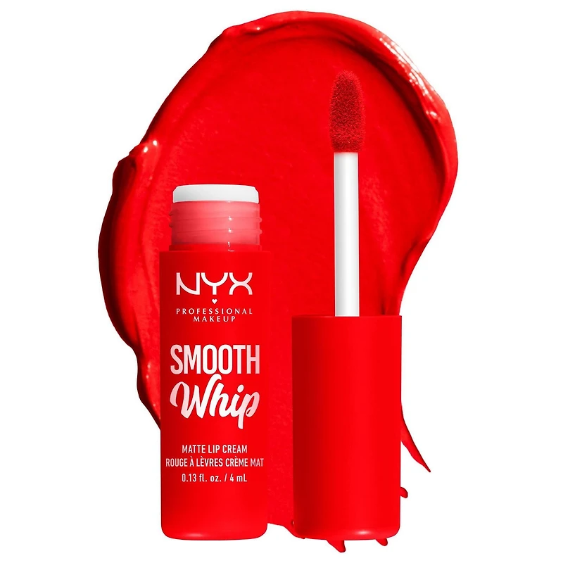 NYX PROFESSIONAL MAKEUP, Smooth Whip, Matte Lip Cream, Shea + cocoa butter, Vegan Formula, 4ml, Ultra-Smooth Lip Cream