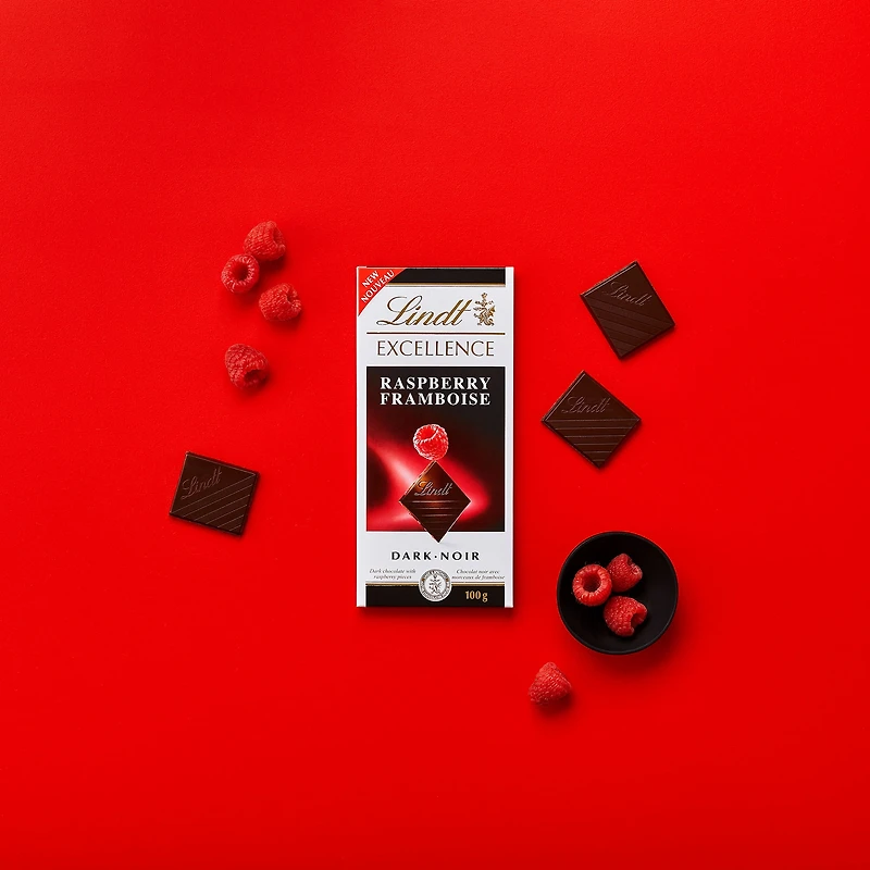 Lindt EXCELLENCE Raspberry Dark Chocolate Bar, 100g, 100 g