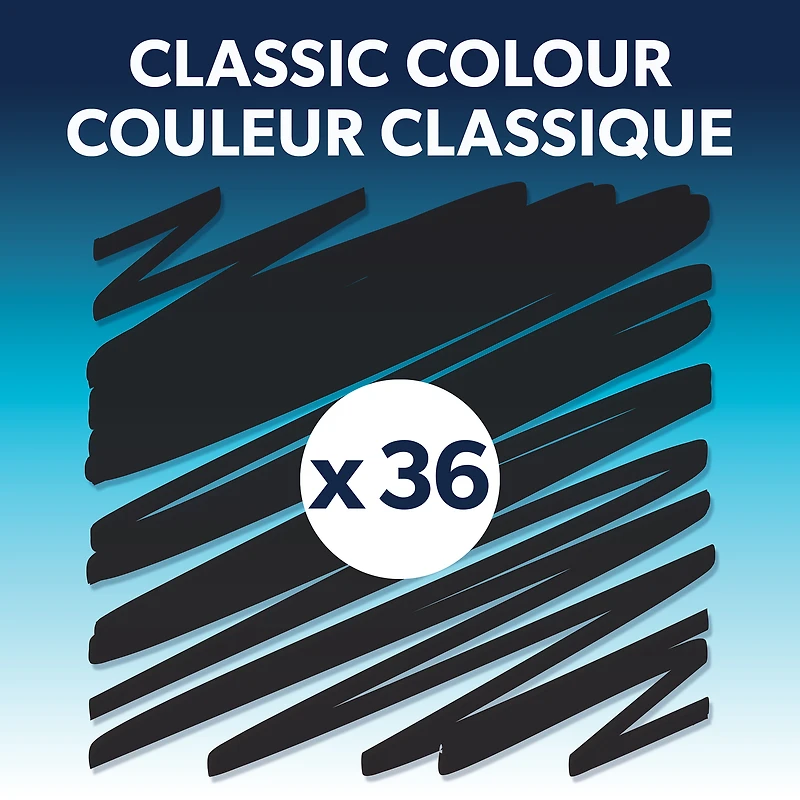Marqueurs Effaçables à Sec Quartet DryGuard Avec Gomme, Pointe Biseautée, Encre Noire, Paquet De 36