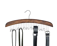 MAINSTAYS Cintre à 12 ceintures, support à ceintures en bois robuste, accessoires de placard avec 12 crochets, organisateur de ceintures pour organisateurs de placard et rangement