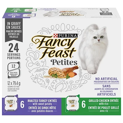 Fancy Feast Petites Poultry Entrées in Gravy Variety Pack, Wet Cat Food 12 x 79.4 g