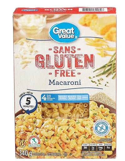 Great Value Sans Gluten Macaroni 340 g