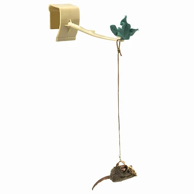 Pet Zone Play N Squeak Batting Practice Interactive Mouse Door Hanger Cat Toy