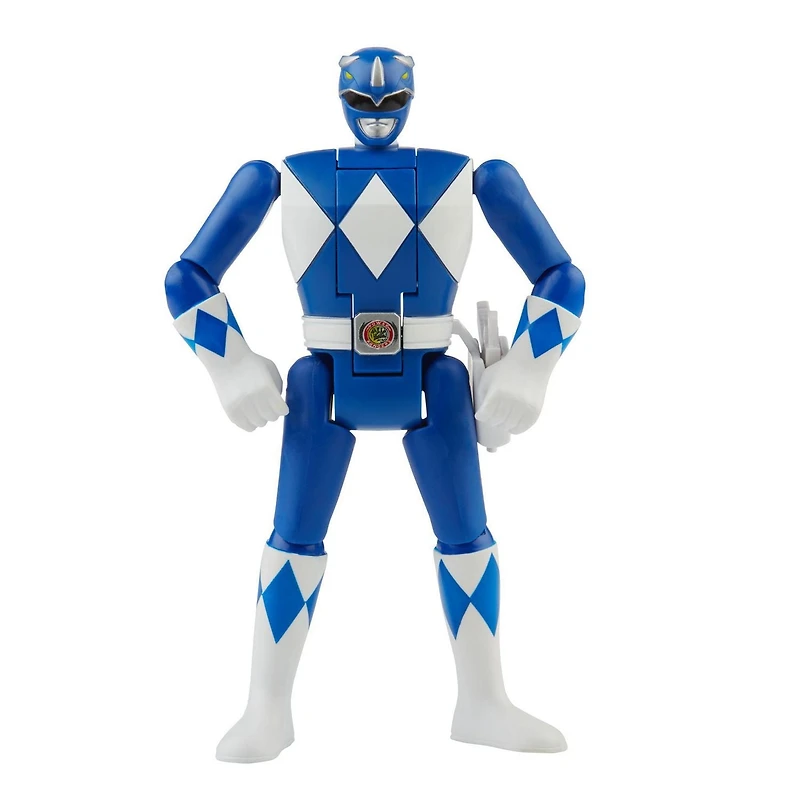 Power Rangers Retro-Morphin, figurine articulée Ranger bleu, Billy, tête basculante, inspirée des Mighty Morphin classiques, dès 4 ans