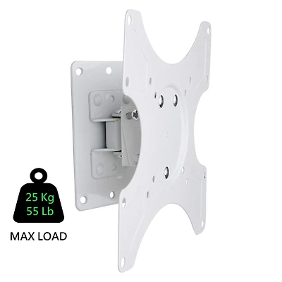 Techly Support mural pour téléviseur LCD/LED inclinable et pivotant de 19 à 37 pouces VESA jusqu'à 200x200 mm, Capacité de charge jusqu'à 25 kg, Blanc