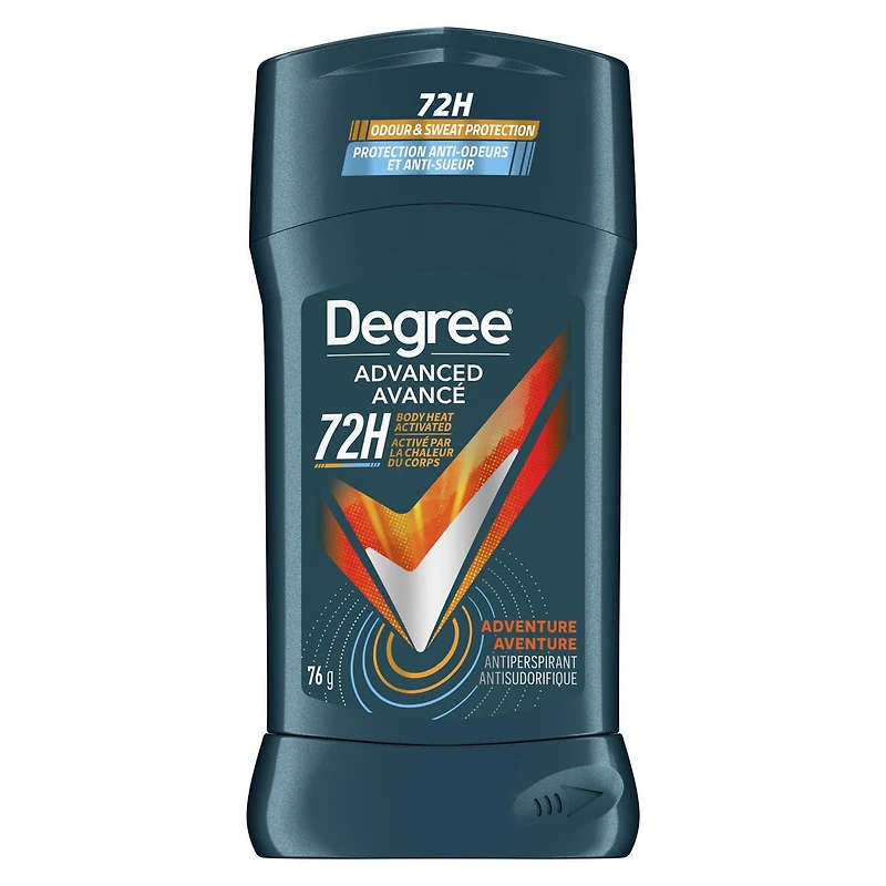 Degree Men Advanced Antiperspirant Stick for 72H Sweat & Odour Protection, Adventure, Deodorant with MotionSense Technology, 76g