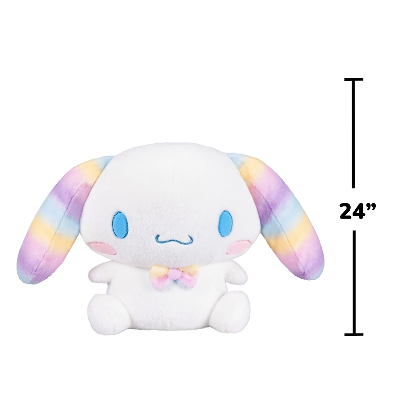 Hello Kitty and Friends - Peluche de 24 pouces de la série Soft Rainbow : Cinnamoroll - Produit Sanrio sous licence officielle de Jazwares - 6 ans et plus