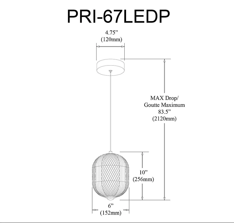Luminaire suspendu Peri, 7,5 W, noir mat, diffuseur en acrylique transparent