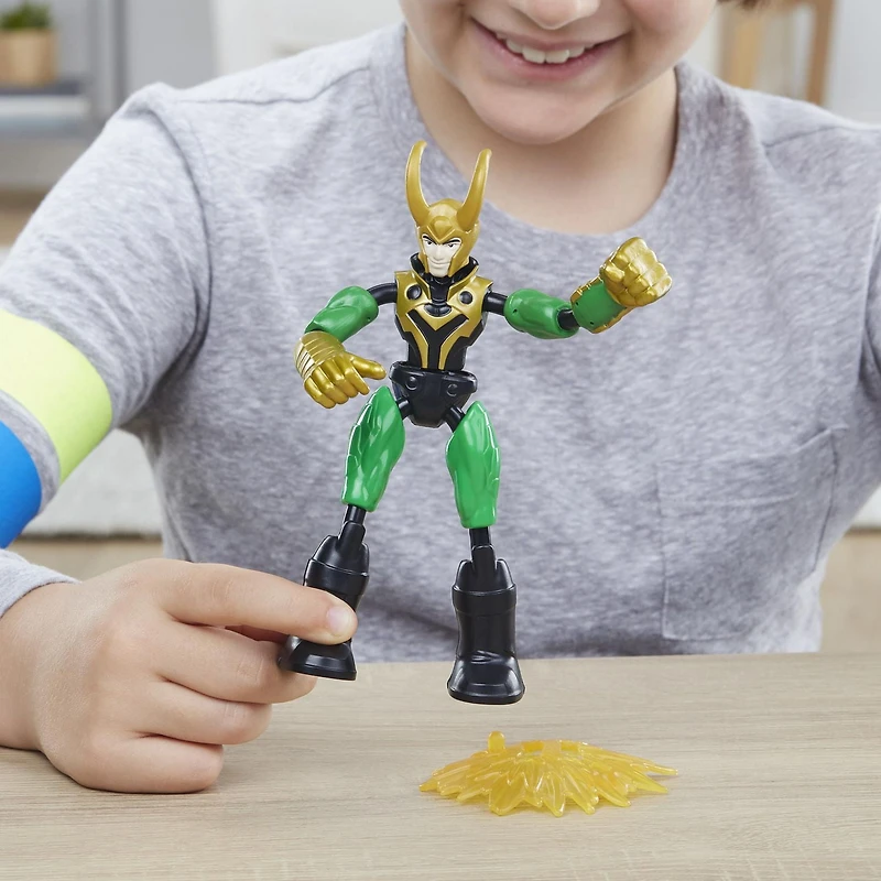Marvel Avengers Bend and Flex Thor Vs. Loki Action Figure Toys, 6-Inch Flexible Figures, Includes 2 Accessories, Ages 4 And Up