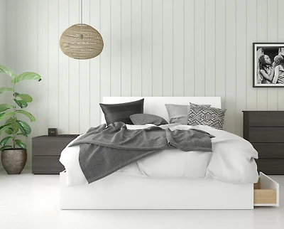 Nexera ensemble de chambre à coucher 3 pièces Icon, Ébène et Blanc