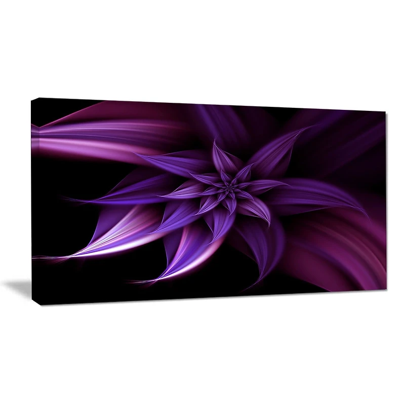 Tableau sur toile imprimée florale numérique Design Art Paysage Fleur fractale mauve