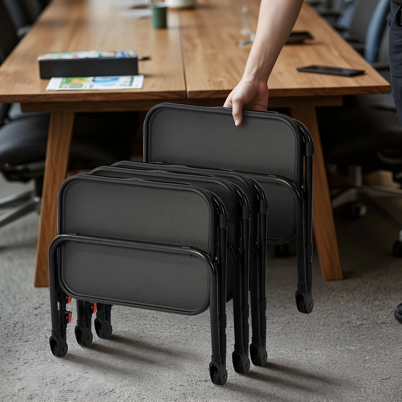 Homy Casa Adjustable TV Tray Table with Fixed Cup Holder and Foldable Design