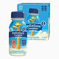 PediaSure Complete, Nutritional Supplement, Kids Nutritional Shake That Can Be Used As Breakfast Drink With Meal, Vanilla, 4 x 235-mL Bottles, 4 x 235 mL (4-pack)