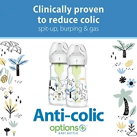 Dr. Brown's Biberons à Débit Naturel Anti-Coliques + Biberons à Col Grand, Édition Spéciale Dino Decos, Lot de 2 Biberons de 270 ml, Tétine Niveau 1