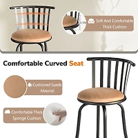 Ensemble de 3 tabourets de bar compacts et ajustables Homy Casa pour petits espaces, chaise pivotante avec coussin beige et structure en métal
