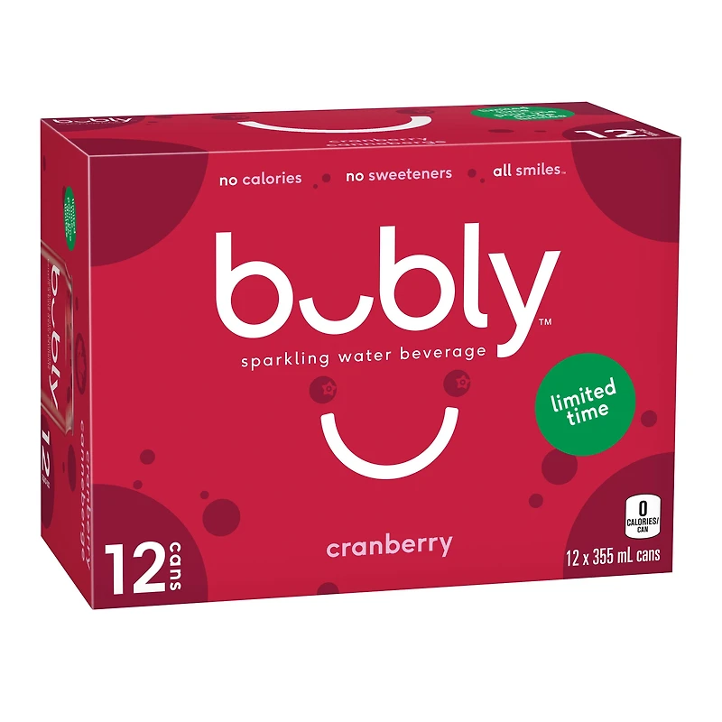 Bubly D’eau pétillante canneberge 12x355mL