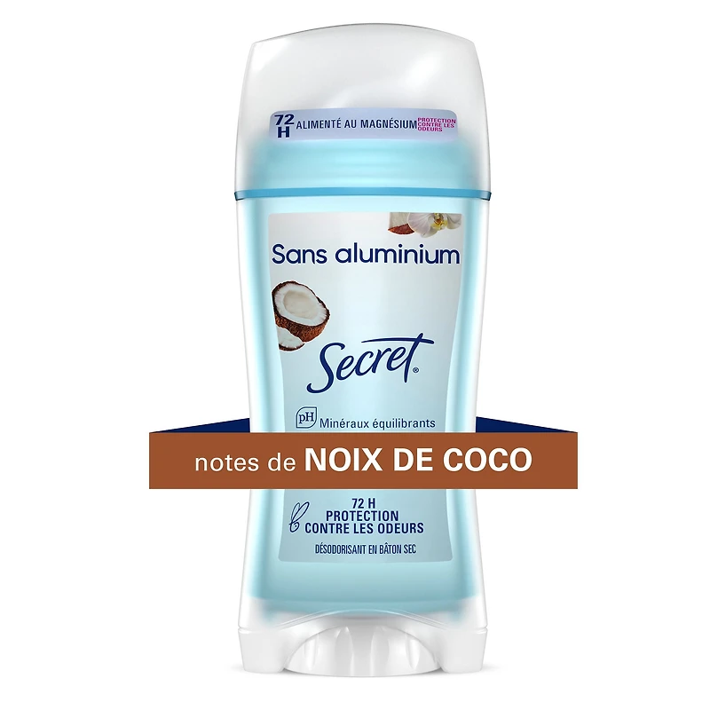 Désodorisant pour femmes Secret sans aluminium, Noix de coco, 68 g