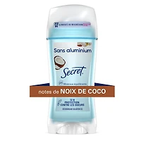 Désodorisant pour femmes Secret sans aluminium, Noix de coco, 68 g