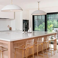 Lot de 3 tabourets de comptoir en acrylique transparent et doré – Heavenly Collection | Idéal pour îlot de cuisine ou salle à manger