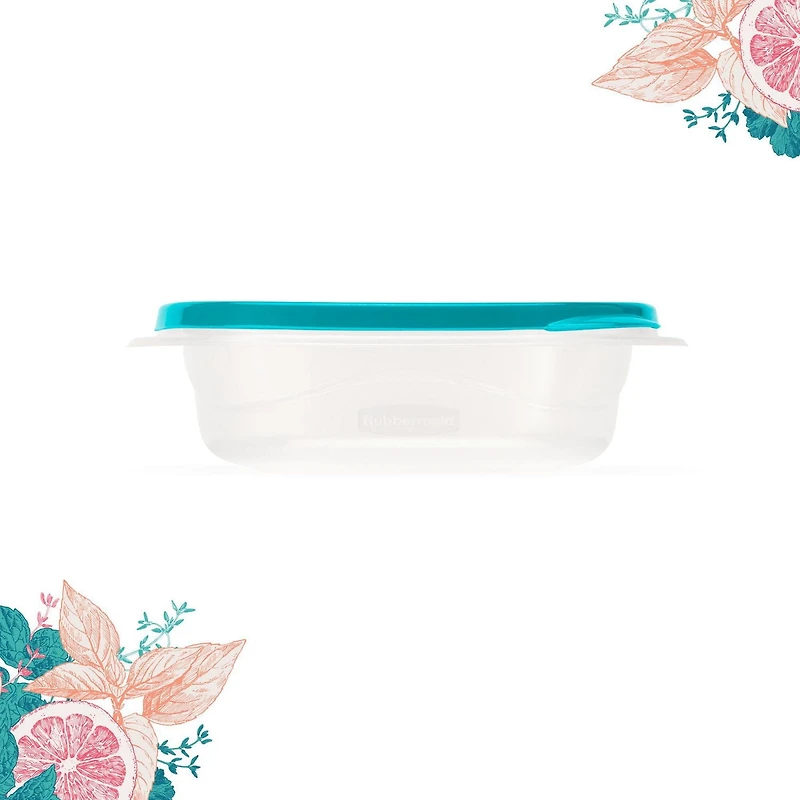 Rubbermaid TakeAlongs 2.9 Cup Food Storage Containers, Meal Prep Containers, Food Containers with Lids, Limited Edition Turquoise Blue, 4-Pack