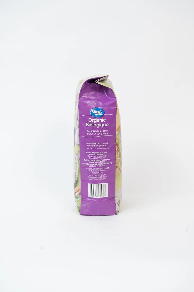 Great Value Biologique farine tout usage Non blanchie enrichie 2.5 kg