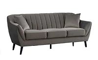 Topline Home Furnishings 3-piece Set: Sofa, Loveseat, & Chair, Charcoal Velvet