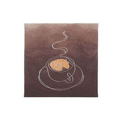 Toile embellie tasse de café 15,2 cm L x 15,2 cm H