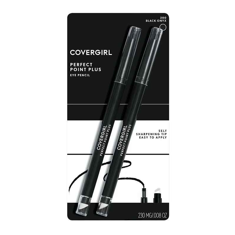 Covergirl - Perfect Point Plus Eye Pencil, micro-fine point, precise line, built-in smudger tip for a softer, smokier look, 100% Cruelty-Free, Built in smudger