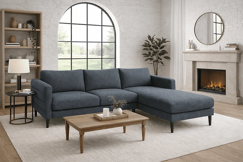 K-Living modern Fabric Sectional in Grey