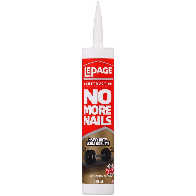 LePage No More Nails Adhésif de Construction Intérieur Ultra Robuste, 266 ml, cartouch