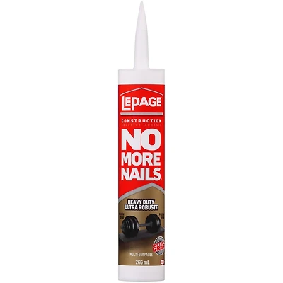LePage No More Nails Adhésif de Construction Intérieur Ultra Robuste, 266 ml, cartouch