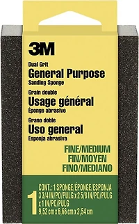 3M 908-ESF 3-3/4 » x 2-5/8 » x 1 » Fine/Med Sanding Sponge