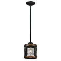 Westinghouse Lighting 1-Light Mini Pendant Emmett- Oil Rubbed Bronze with Barnwood Accents