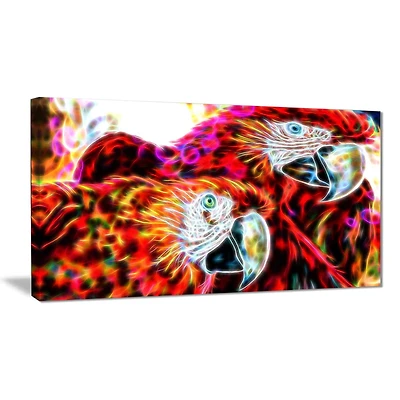 Décoration murale sur toile Design Art Perroquets Macaw duo 1 panneau