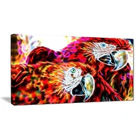 Décoration murale sur toile Design Art Perroquets Macaw duo 1 panneau