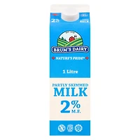 Brum's 2% M.F Partly Skimmed Milk.
