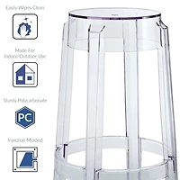 Heavenly Collection Clear Plastic Bar Stool SET OF 2