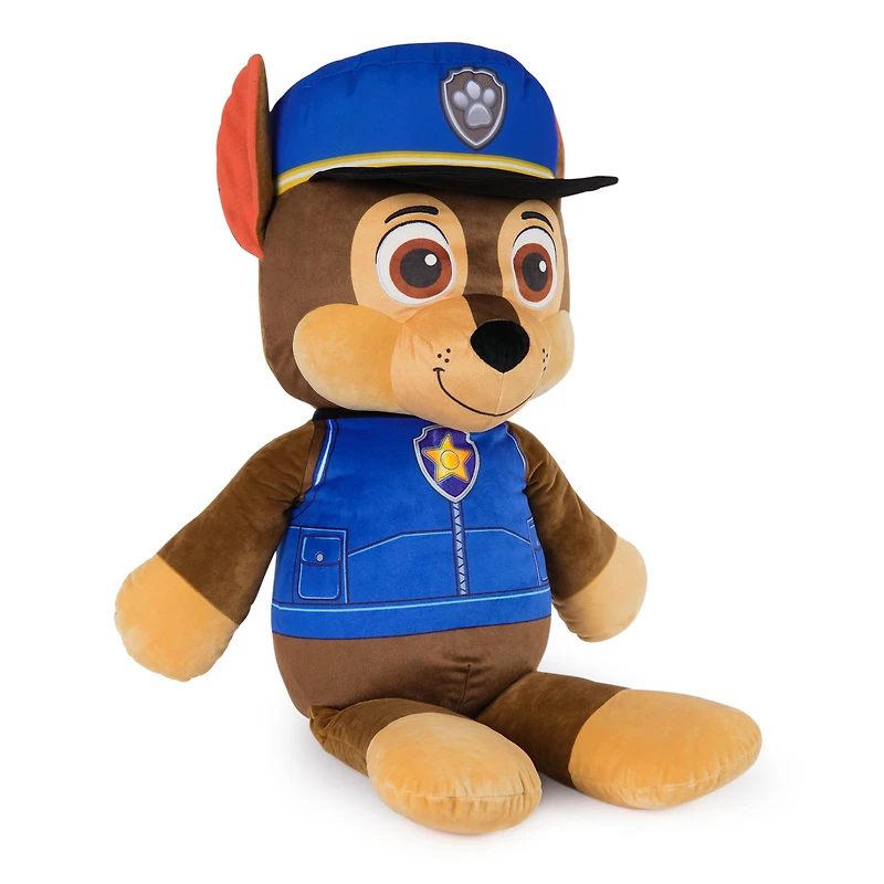 PAW Patrol, Peluche géante Chase, Animal en peluche de 81,2 cm avec détails brodés, jouets pour les garçons et les filles à partir de 3 ans