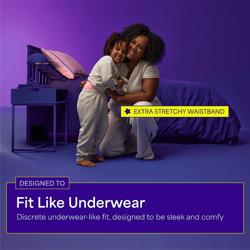 Rascals Night Pants, Absorbent Disposable Girls Nighttime Bedwetting Underwear, L (64-99 lbs), 34 Count, Night Pants