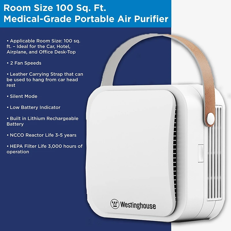 Westinghouse Purificateur d'air portable / personnel avec technologie NCCO brevetée