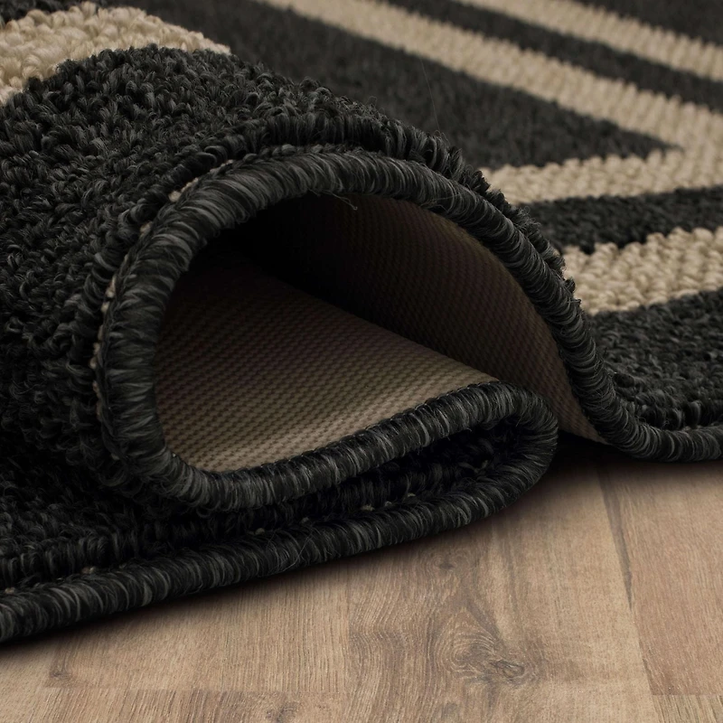 Mohawk Home - Tapis touffeté en polyester à motif de bordures, noir/havane