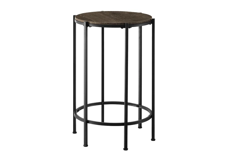Monarch Specialties Accent Table, 2 Tier, End, Side Table, Nightstand, Bedroom, Narrow, Lamp, Storage Drawer, Brown Veneer, Antique White Veneer
