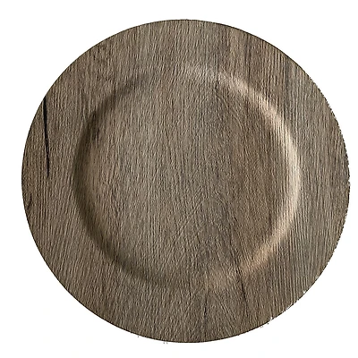 EASTER PLASTIC FAUX WOOD CHARGER PLATE IN LIGHT BROWN COLOR 13IN
