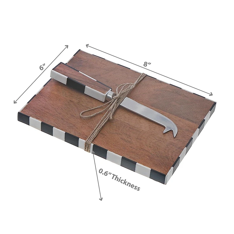 Acacia Wood Rectangle Cheese Board & Spreader